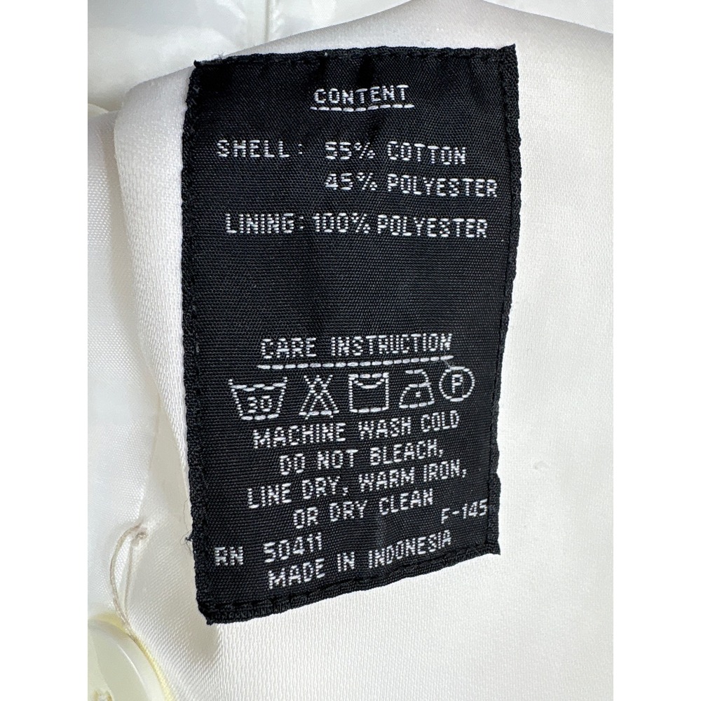 Fleet Street White Double Breasted Trench Coat Cotton Blend Jacket XL - Picture 6 of 9